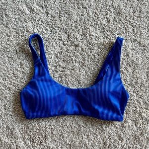 Express Blue Ribbed Bikini Top Like New!